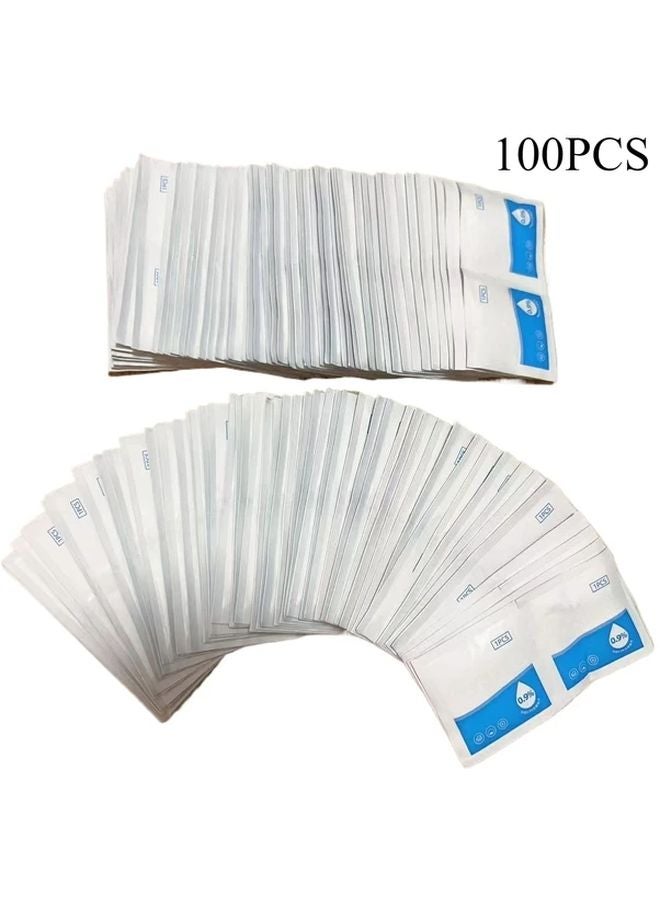 ١٠٠ قطعة من مناديل المحلول الملحي المتوازنة الأس الهيدروجيني أقراص مقاومة للتسرب محمولة للاستخدام في المنزل والسفر في الهواء الطلق - Image 1