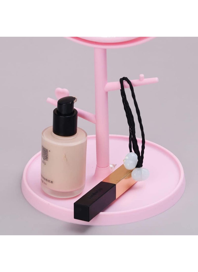 Kitcheniqa Kitcheniqa Desk Tabletop Makeup Mirror Makeup Mirror for Vanity Dressing Table Mirror with Tray Tabletop Makeup Mirror Portable Mirror Fancy Mirror Mirror for Bedroom with StandSet of 1 Pink  - Image 5