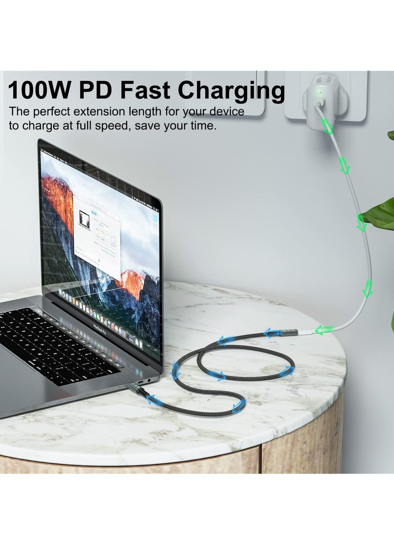 SYOSI - USB4 8K 0.8M Cable for Thunderbolt 4 Compatible USB 4 Type-c Male to Female Extension Cable Ultra HD 8K@60Hz 100W Charging 40Gbps Data Transfer Compatible with External SSD eGPU USB-C Docking - Image 1