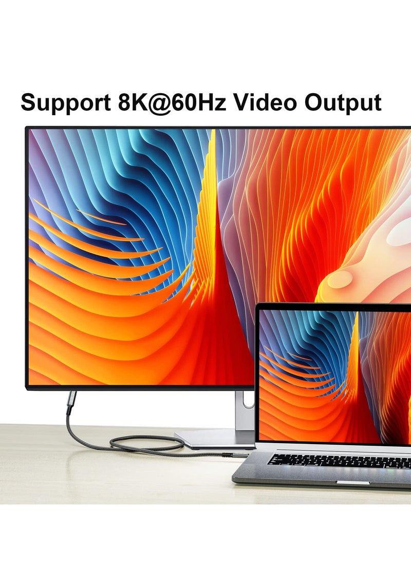 SYOSI - USB4 8K 0.8M Cable for Thunderbolt 4 Compatible USB 4 Type-c Male to Female Extension Cable Ultra HD 8K@60Hz 100W Charging 40Gbps Data Transfer Compatible with External SSD eGPU USB-C Docking - Image 1
