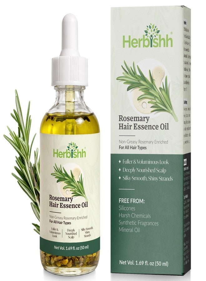 هيربيش زيت هيربيش إكليل الجبل للشعر (٥٠ مل) مع النعناع والخزامى - زيت لنمو الشعر وتكثيفه، وعلاج جفاف فروة الرأس، ويساعد على دعم إعادة نمو الشعر وتقليل التقصف، للرجال والنساء - Image 1