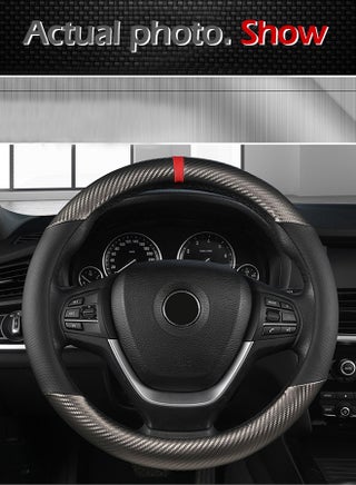 Carbon Fiber Car Steering Wheel Cover, Universal 15 inch Breathable Anti Slip Steering Wheel Covers, Car Interior Accessories, Fit for Most Car, Trucks, SVU - view 5