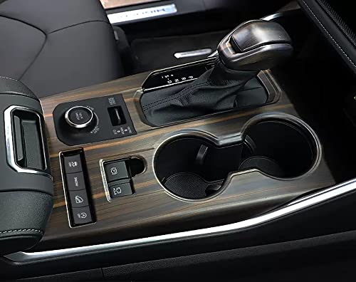 ERIDANUS Auto Accessories Fit for Highlander 2022 2021 2020 (380T Version) Center Console Gear Shift Panel Cover Trim + Gear Shift Knob Trim (Not fit for 2023) (Peach Wood) ABS 3 PCS - Image 2