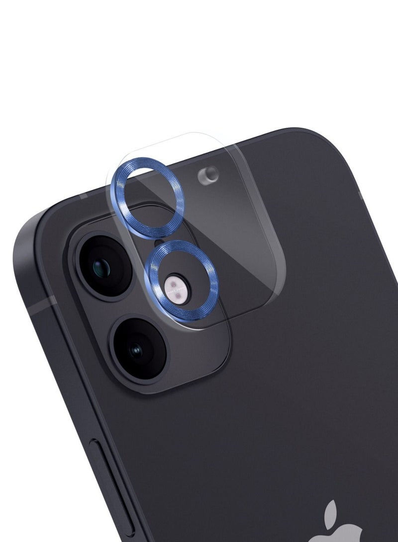 Moxedo Camera Lens Protector, 9H Tempered Glass, Scratch Resistant Aluminum Alloy Frame Camera Cover Screen Protector Compatible for iPhone 12/6.1 inch - DRESS DEN BLUE - Image 1