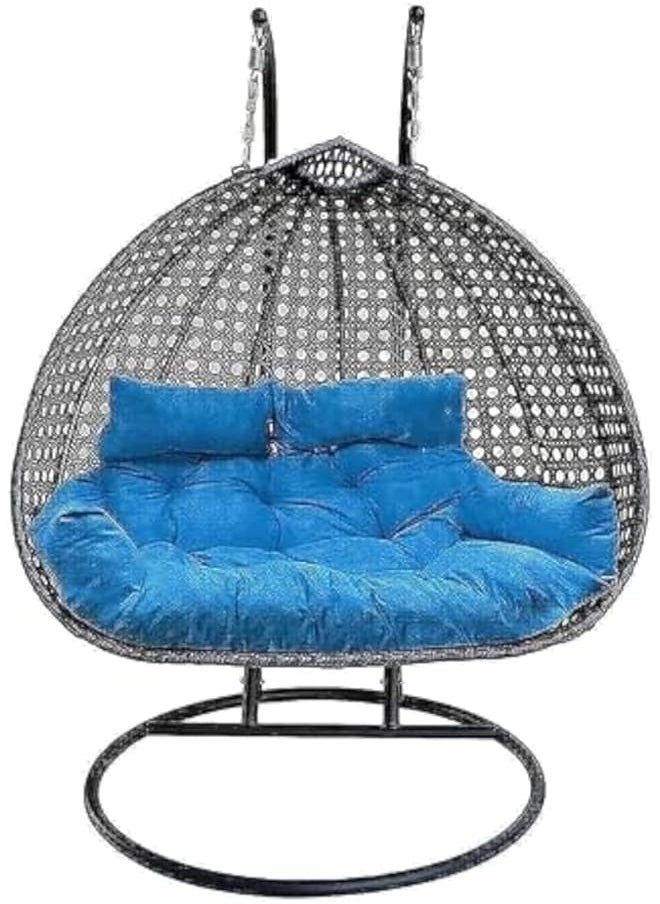 Sweet Furniture Cozy Rattan Swing Chair – Relaxing Hanging Seat with Soft Pillows 
