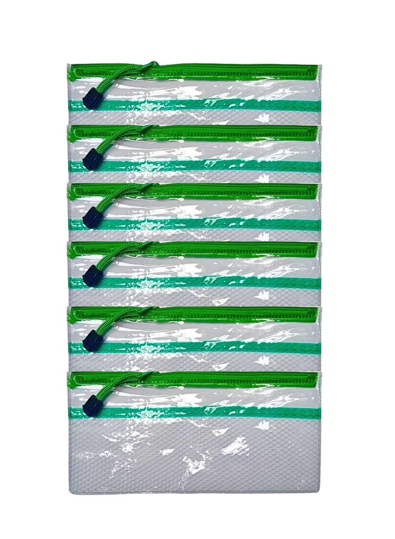 A6 Zipper Pouch Zipper Bags, Waterproof Zipper Pouch, Mesh Zipper Pouch Bags, Plastic Document Pouch, Zipper File Bags for Office Supplies (Pack of 3) - Image 3