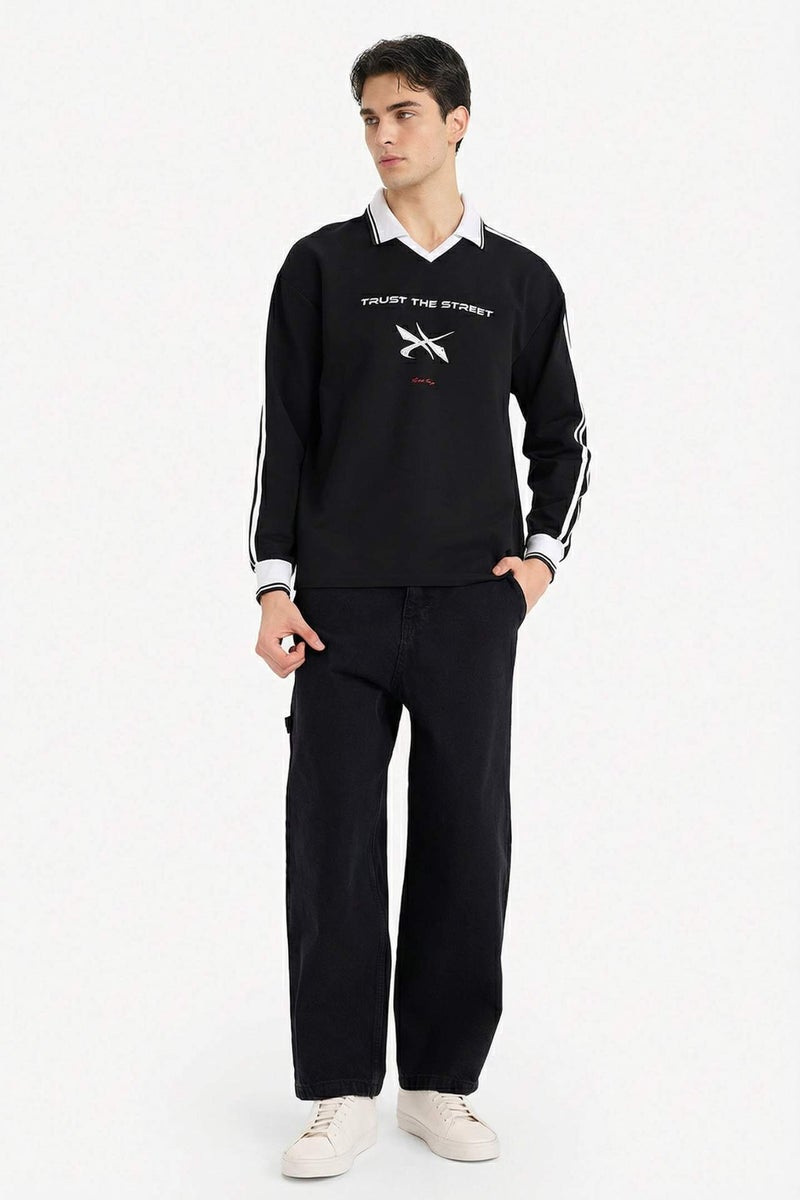 DeFacto Breathable Boxy Fit Printed Sweatshirt - Image 2