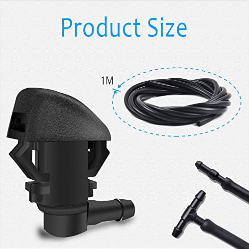 HAOBO Windshield Washer Nozzles Kit, Front Windshield Washer Nozzle Assembly and Fluid Hose with Connectors for Honda Pilot 2009-2012 2014 2015, Replaces OEM # 76810-SZA-A01ZA - Image 3