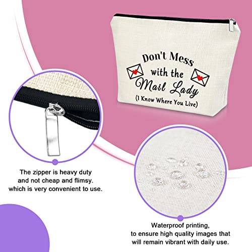 Sazuwu Mail Carrier Gifts Thank You Makeup Bag Travel Pouch for Women Postal Workers & Mail Ladies Birthday Christmas Retirement Gift - Image 3