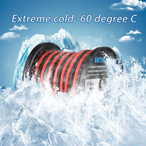 BNTECHGO 8 Gauge Flexible 2 Conductor Parallel Silicone Wire Spool Red Black High Resistant 200 deg C 600V for Single Color LED Strip Extension Cable Cord,Model,20ft Stranded Tinned Copper Wire - Image 5
