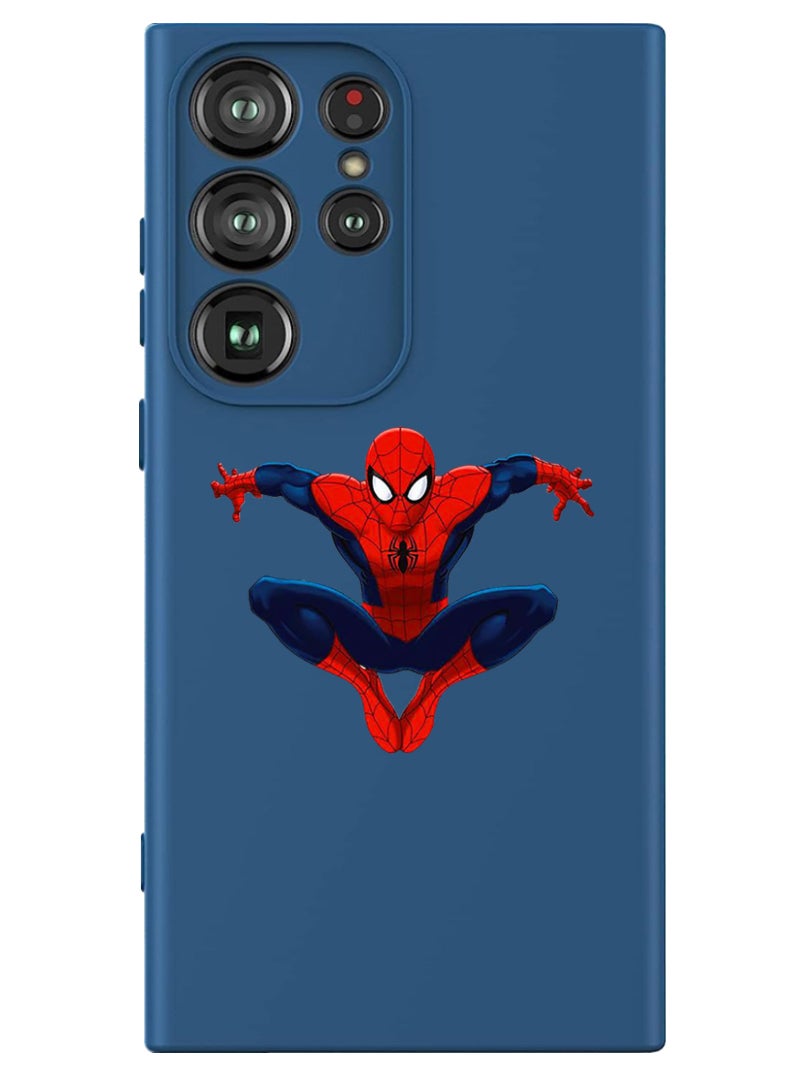 Theodor Protective Slim Fit Case Liquid Silicone Cover with Full Body Protection Anti-Scratch Shockproof Case For Samsung Galaxy S24 Ultra (Blue) - Spiderman 1 - Image 1