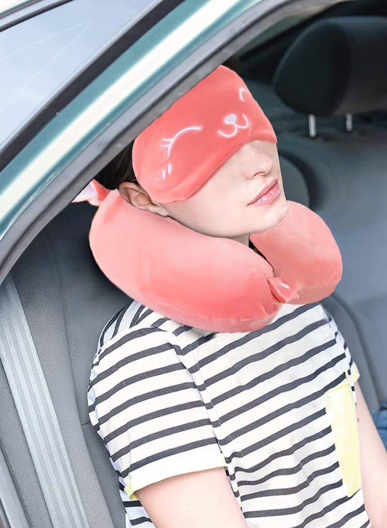 FASHION HOME Memory Foam Travel Pillow U Shaped Neck Support With Eye Mask for Sleeping - Image 3