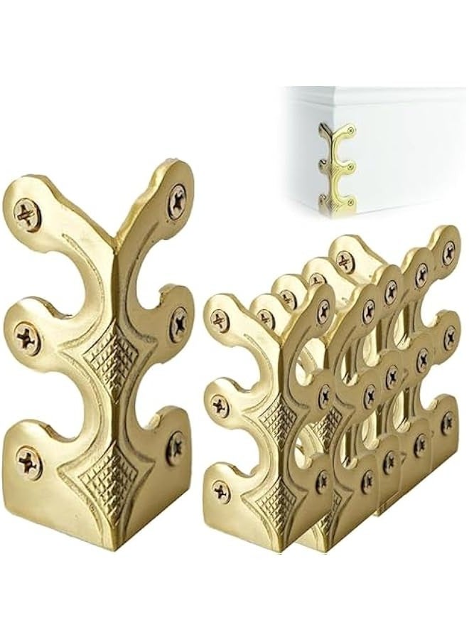10PCS Solid Brass Skirting Board Protectors, Bronze Corner Protector, Baseboard Corner Protectors, for Furniture, Cabinets, and Boxes, Home Accessory Decor(Gold)  - Image 1