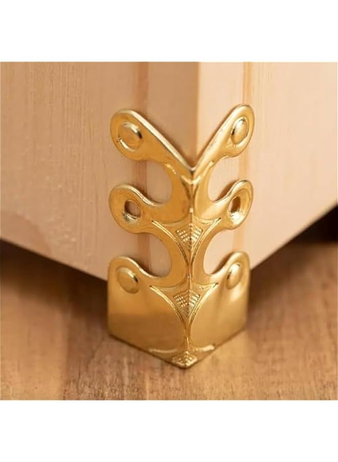 10PCS Solid Brass Skirting Board Protectors, Bronze Corner Protector, Baseboard Corner Protectors, for Furniture, Cabinets, and Boxes, Home Accessory Decor(Gold)  - Image 2