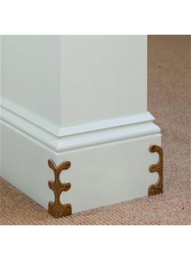 10PCS Solid Brass Skirting Board Protectors, Bronze Corner Protector, Baseboard Corner Protectors, for Furniture, Cabinets, and Boxes, Home Accessory Decor(Gold)  - Image 3