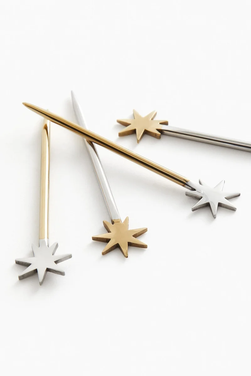 اتش اند ام 4-Pack Metal Food Sticks