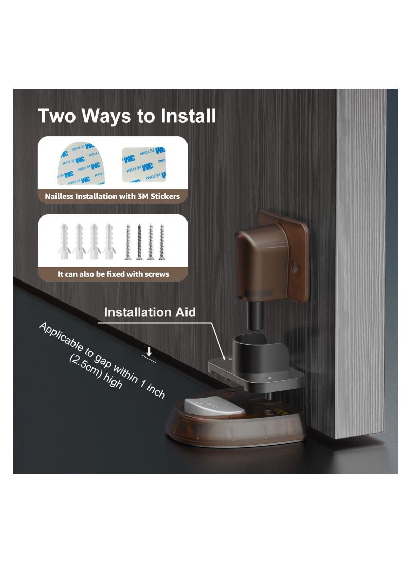 Generic Door Holder to Keep Door Open,  Door Stopper for Bottom of Door, Soundless Door Stop, Windproof Babyproof Mechanical Doorstop, Nailless Door Floor Catch, Light Brown, 1 Pack  - Image 5