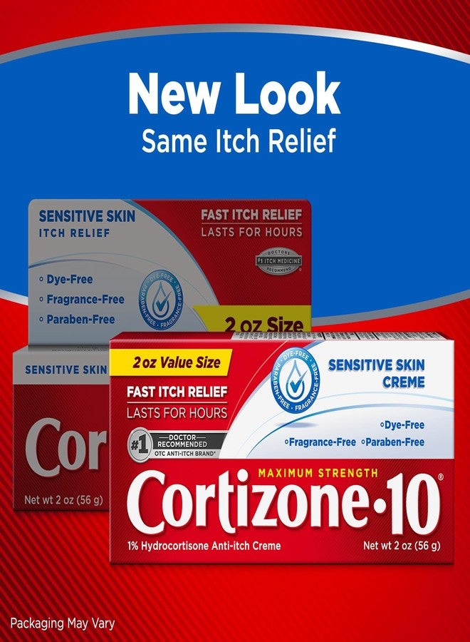 Cortizone 10 Maximum Strength Sensitive Skin Anti-Itch Cream, 1% Hydrocortisone, 2 oz. - Image 2