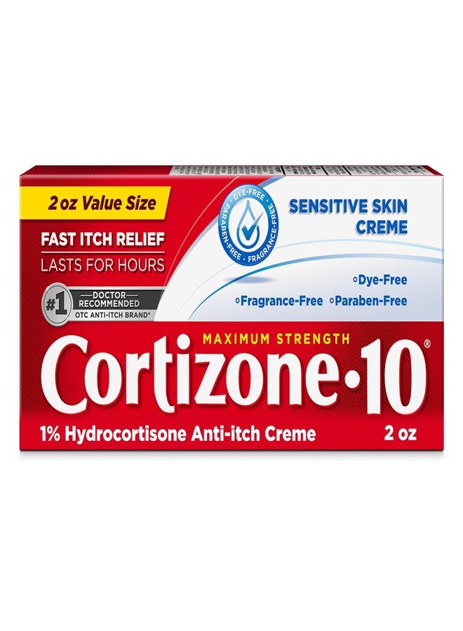 Cortizone 10 Maximum Strength Sensitive Skin Anti-Itch Cream, 1% Hydrocortisone, 2 oz. - Image 1