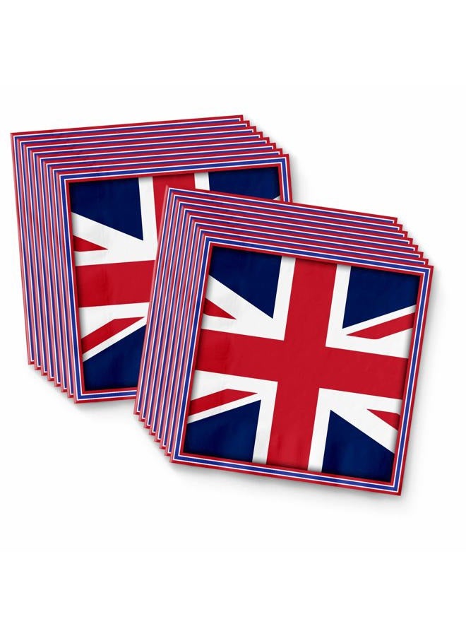 73Hours Britain UK England British Flag Party Supplies Set Plates Napkins Cups Tableware Kit for 16 - Image 4