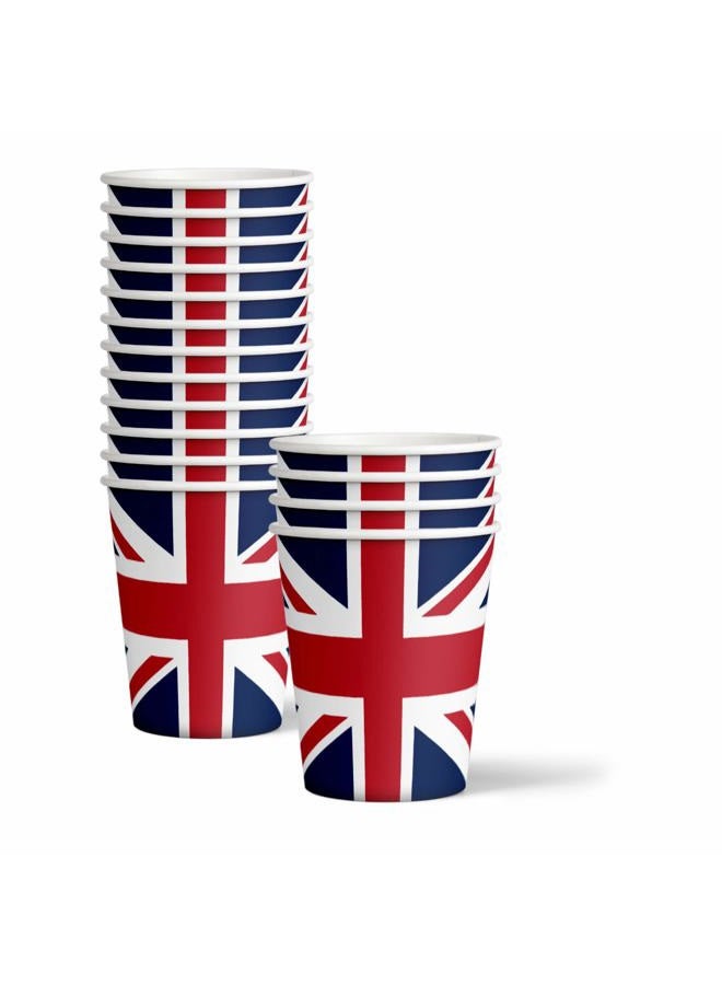 73Hours Britain UK England British Flag Party Supplies Set Plates Napkins Cups Tableware Kit for 16 - Image 3