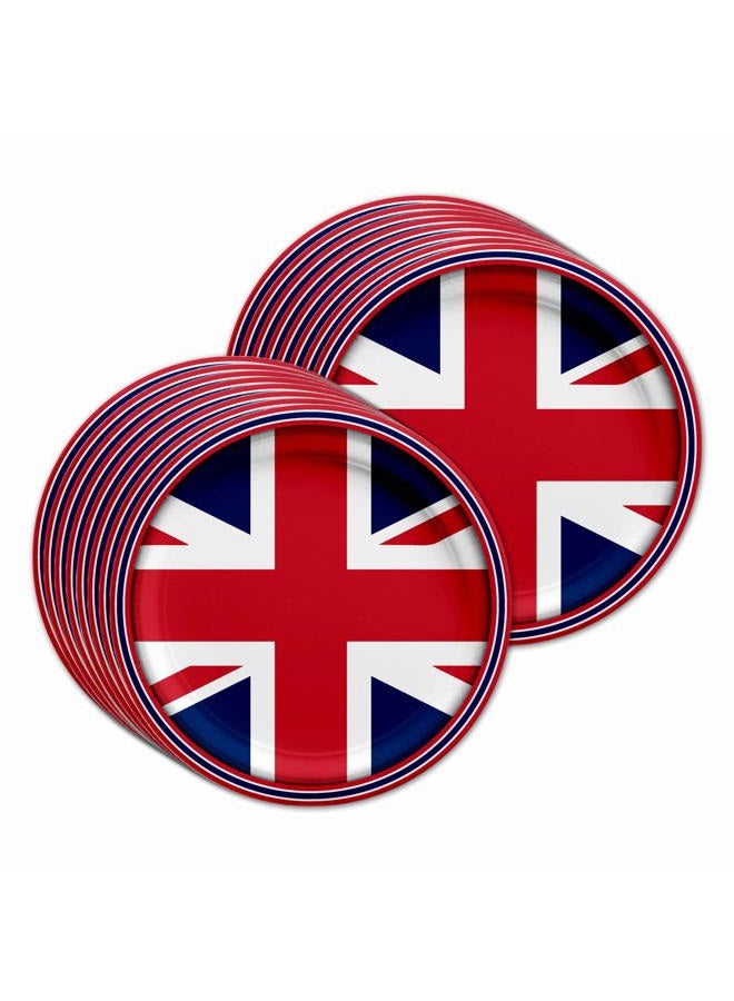 73Hours Britain UK England British Flag Party Supplies Set Plates Napkins Cups Tableware Kit for 16 - Image 2
