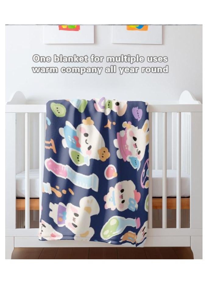 general Children's or student cartoon flannel thin blanket (warm and comfortable, suitable for sleep, games) 100cm*150cm - 510 - Image 1