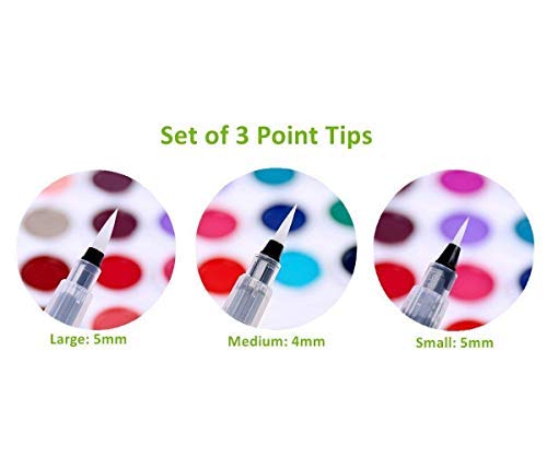 Vishal Plastic 3 Sizes Classic Styling Water Brush Pen For Watercolor Calligraphy Drawing Tool Marker,Multicolor - Image 2
