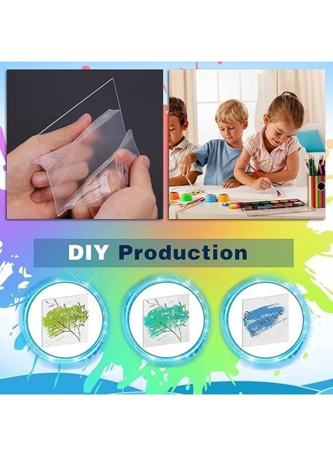 Horoof Home Horoof Home® 50PCS Clear Acrylic Sheets – 10x10 cm, 1mm Thick Transparent Plexiglass Panels for DIY Crafts, Painting, Laser Cutting, Engraving, Signage & Display – Durable & Shatterproof  - Image 3