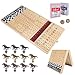 Offelec Large 23 inches Horse Race Board Game Premium Durable Foldable Wooden Box Horse Racing Game with 11 Retro Metal Horses 2 Dices and 2 Playing Cards Fun Family Night Games for Adults Kids - Image 2