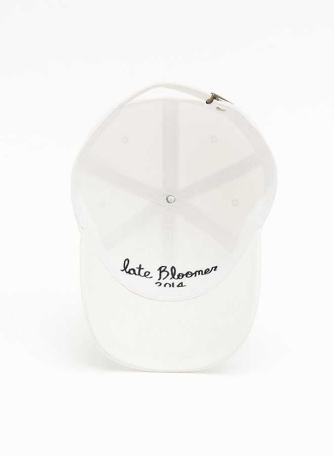 Jellyfish 'are You Afraid of The Blue?' Embroidered Baseball Cap, Cotton Blend, Adjustable, Off-White - Image 2