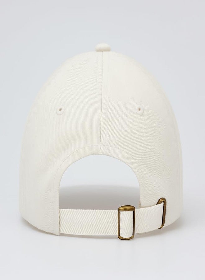 Jellyfish 'are You Afraid of The Blue?' Embroidered Baseball Cap, Cotton Blend, Adjustable, Off-White - Image 4