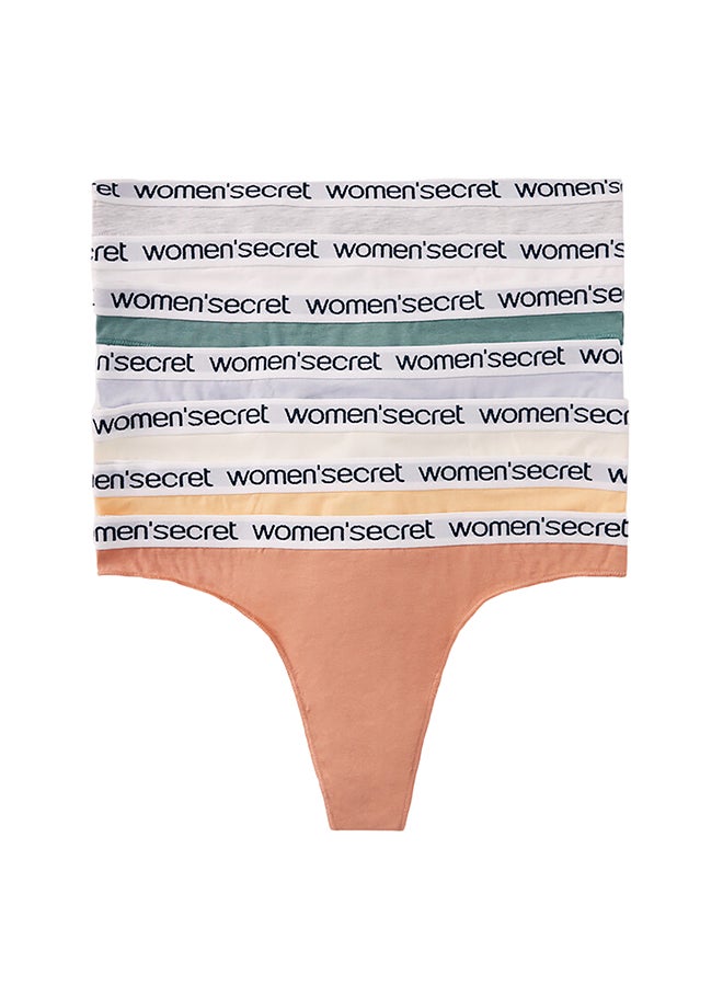 women'secret 7-Pieces Natural-Tone Thongs - Image 1