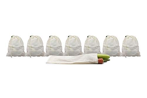 EARTH CONNECT EARTH CONNECT Cotton Vegetable Storage Bag Reusable For shopping Special Combo for Fridge Set of 8  - Image 1