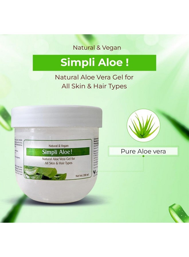 passion indulge Simpli Aloe- Pure Aloe Vera Multipurpose Natural Gel For All Skin & Hair Type | Coolant | Deep Hydration | Redness | Acne | Vegan - 200Ml - Image 2