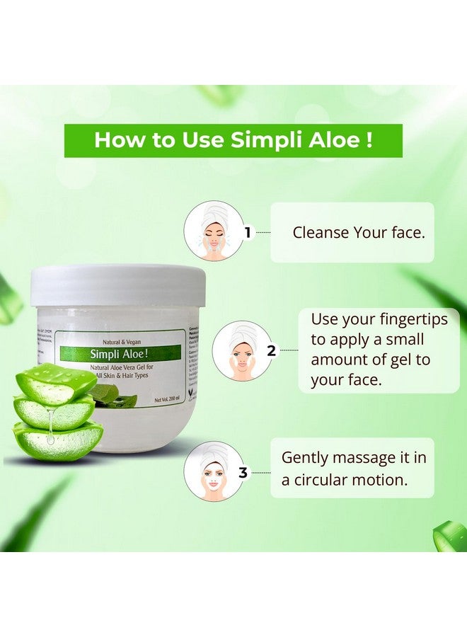 passion indulge Simpli Aloe- Pure Aloe Vera Multipurpose Natural Gel For All Skin & Hair Type | Coolant | Deep Hydration | Redness | Acne | Vegan - 200Ml - Image 4