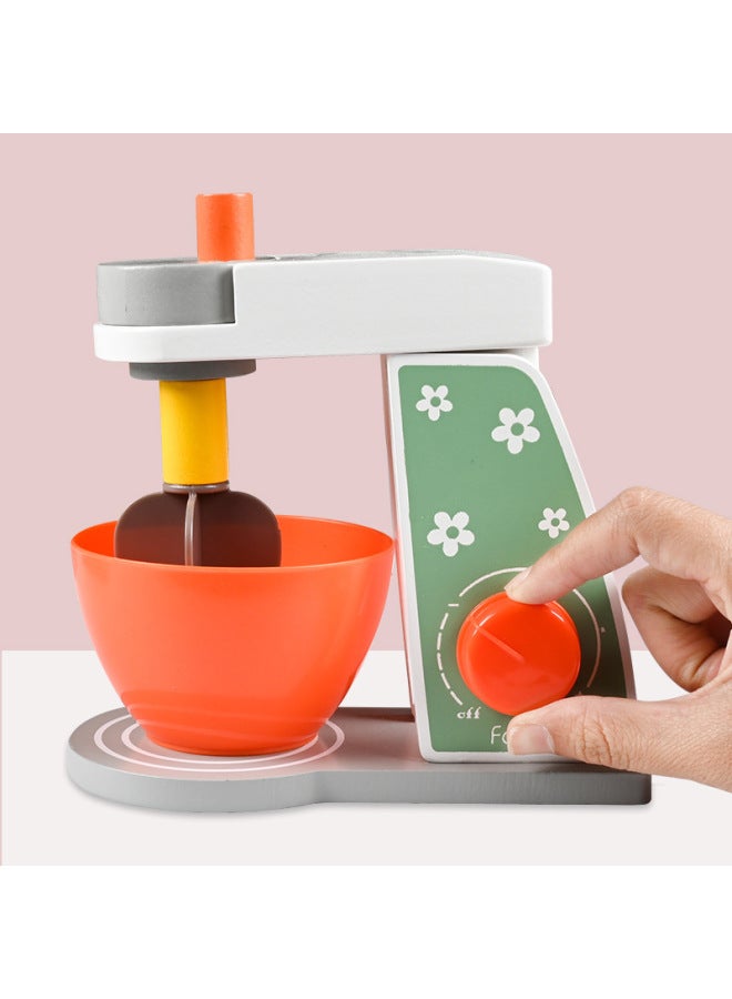 Wooden Children's Simulation Bread Machine Coffee Machine Pancake Machine Egg Beater Toy Set Baby Imitation Experience Puzzle-Color:Simulation Bread Machine MM - Image 5