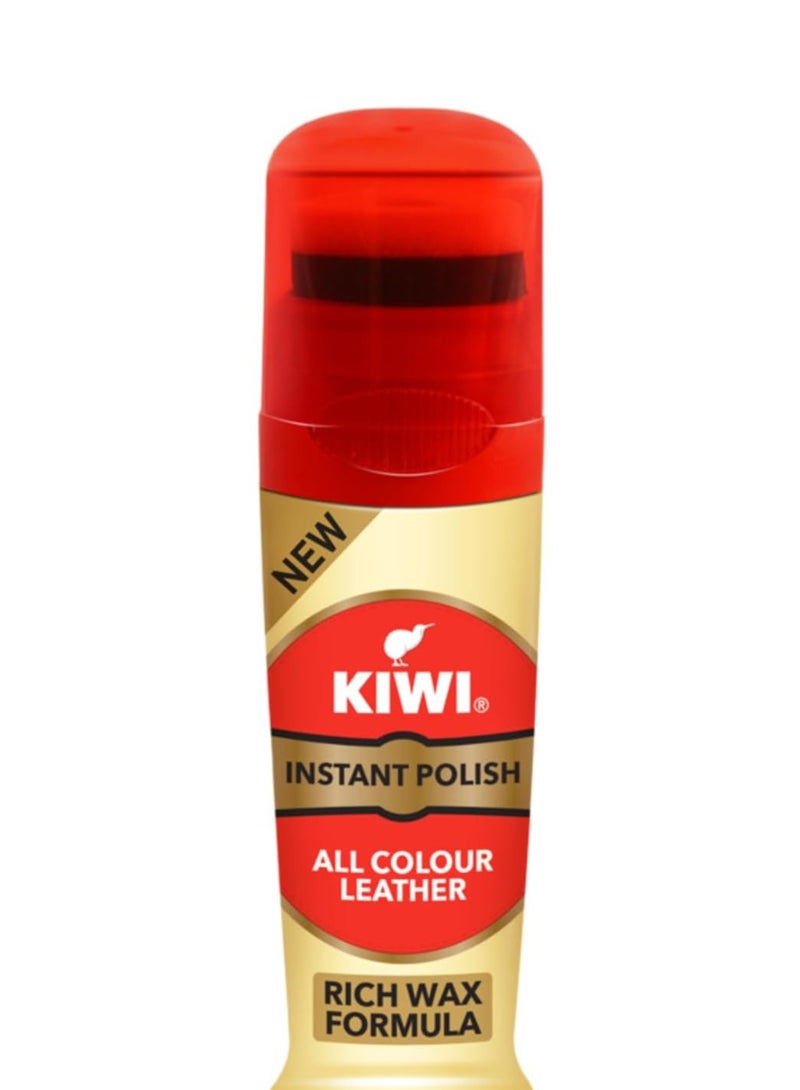 Kiwi Instant Shoe Polish All Leather Colour - Wax Rich Formula - Easy to use - Shines and Protects - 75ml - Neutral - Image 1