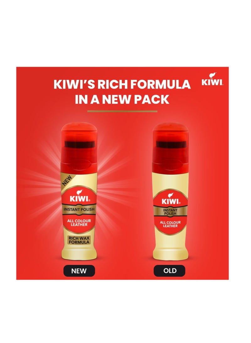 Kiwi Instant Shoe Polish All Leather Colour - Wax Rich Formula - Easy to use - Shines and Protects - 75ml - Neutral - Image 2