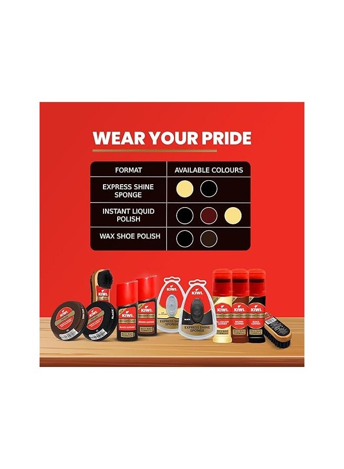 Kiwi Instant Shoe Polish All Leather Colour - Wax Rich Formula - Easy to use - Shines and Protects - 75ml - Neutral - Image 4