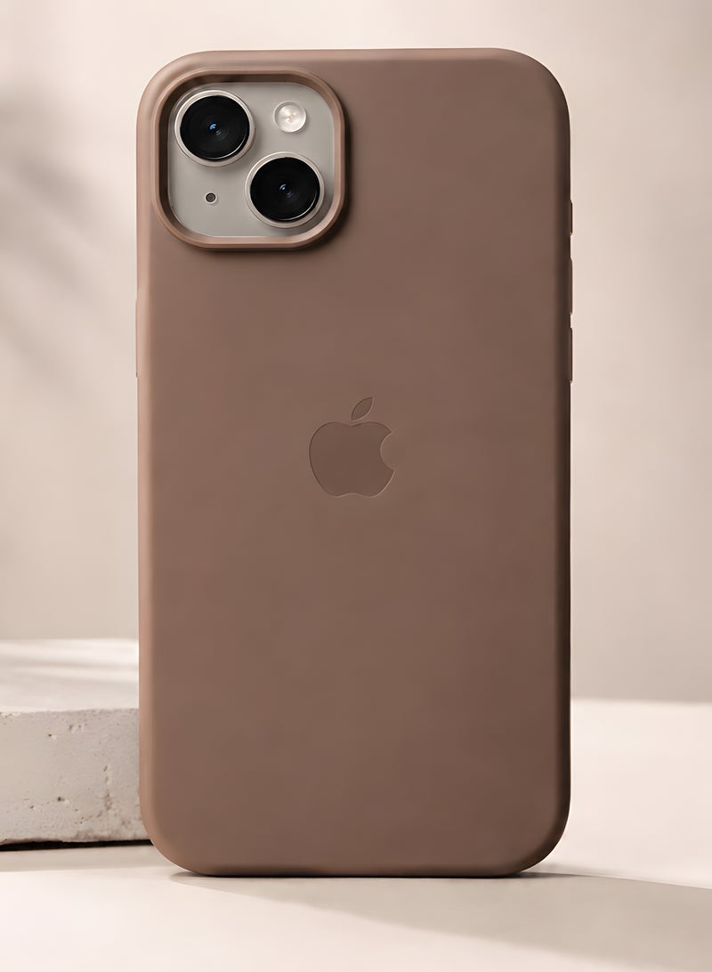 Silicone Case for iPhone 13 – Soft-Touch Shockproof Slim Protective Cover with Soft Inner Lining, Camera Protection & Anti-Slip Grip - Brown - Image 2