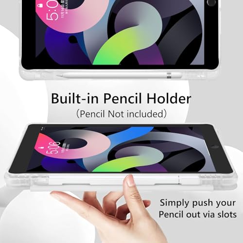 JOYLAND Cute Capybara Pattern Case for iPad Air 11" M4/M3/M2 (2026/2025/2024),iPad Air 5th/4th Gen 10.9", Pencil Holder & Clear Transparent Back & Trifold Smart White Cover - Image 5