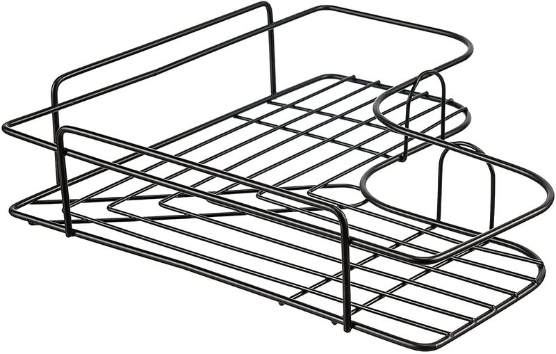 AG E-Com Multipurpose Kitchen Bathroom Corner Shelf Wall Holder Storage Rack Bathroom Rack Storage Box Strong Magic Sticker Shower Rack Shelf (Black) (Corner) - Image 4