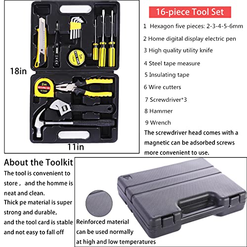 HAIPHAIK Emergency Roadside Kit for Car,Emergency Kits for Vehicles,Safety Kits for Cars, Car Jumper Cables Kit(11.8 Foot Upgrade) 124 Pcs,Tow Strap, Folding Survival Shovel,Car Tool Kit - Image 3