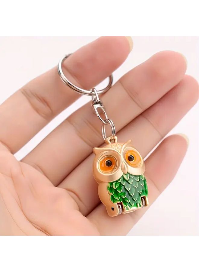 مقص أظافر على شكل بومة من الفولاذ المقاوم للصدأ الذهبي بسلسلة مفاتيح - شفرة حادة قابلة للطي متينة للمنزل والسفر - هدية مثالية للرجال والنساء - Image 1