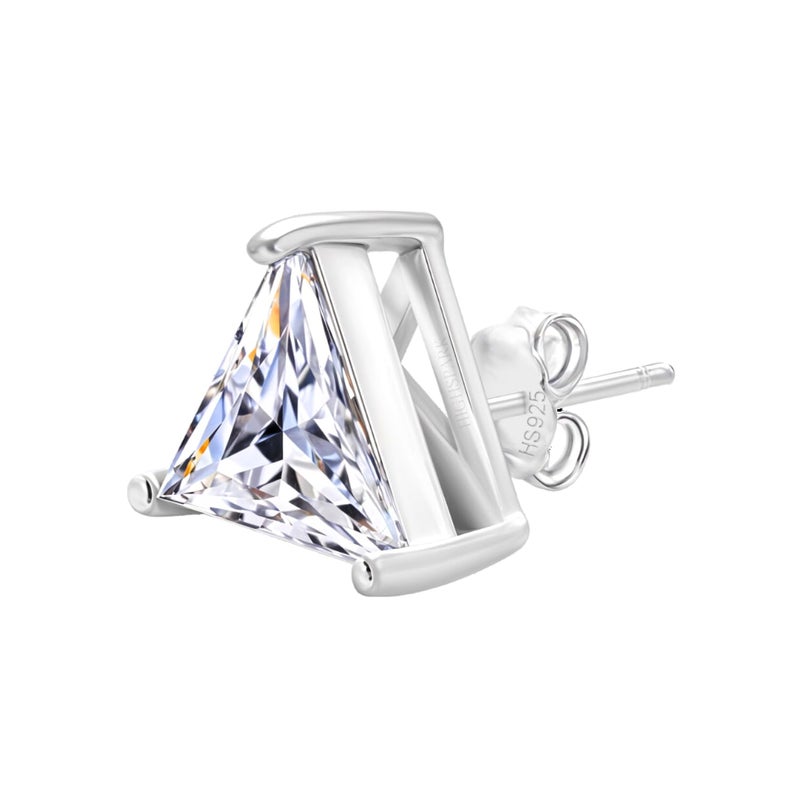 HighSpark 925 Silver Men's Solitaire Stud Earrings | 92.5 Sterling Silver and Diamond like Brilliance Zirconia | Single Stud for Men | Lovely Gift - Image 1