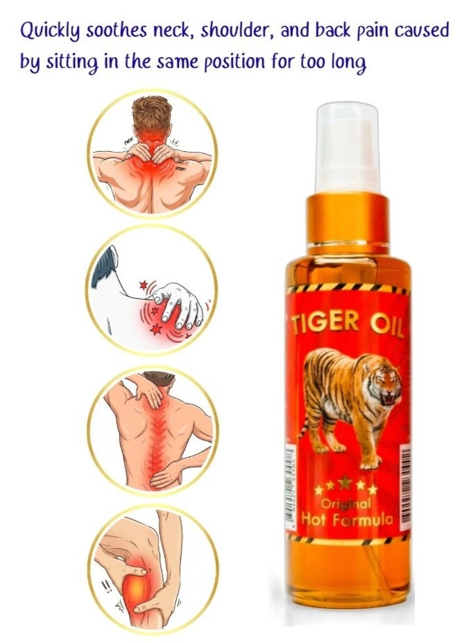Tiger Balm Tiger Oil Thai Herbal Original Hot Formula Massage Oil 50ml – Warming Body Massage Oil - Image 3