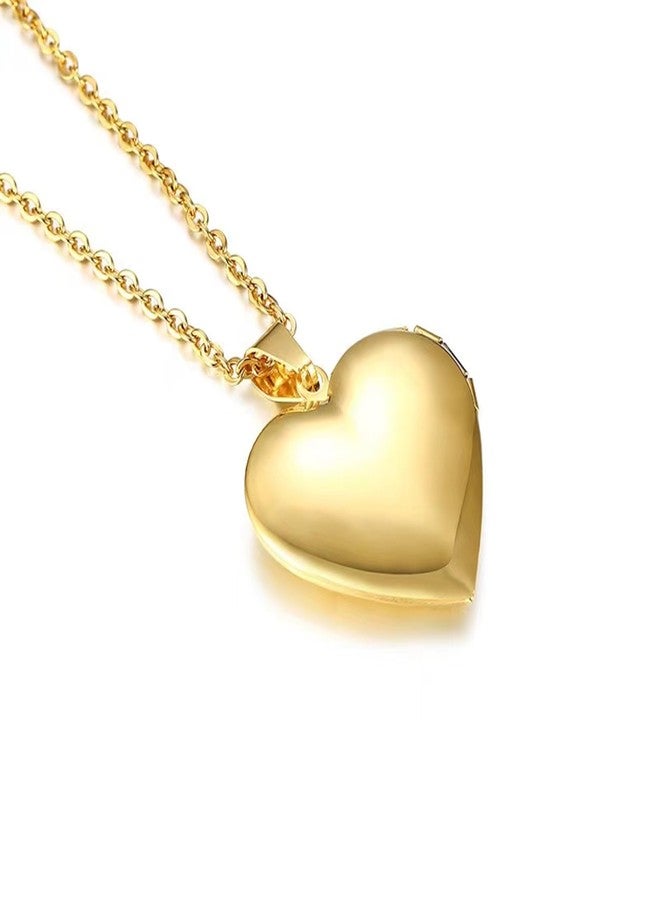 YOUFENG Love Heart Locket Necklace that Holds Pictures Polished Lockets Necklaces Birthday Gifts - Image 3