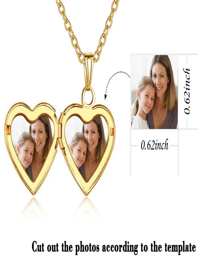 YOUFENG Love Heart Locket Necklace that Holds Pictures Polished Lockets Necklaces Birthday Gifts - Image 2