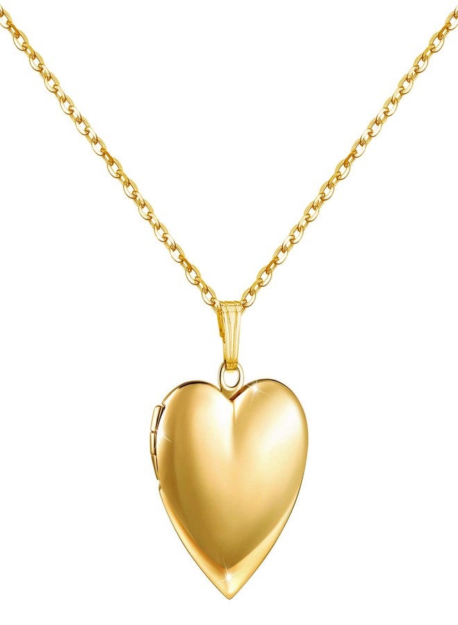 YOUFENG Love Heart Locket Necklace that Holds Pictures Polished Lockets Necklaces Birthday Gifts - Image 1